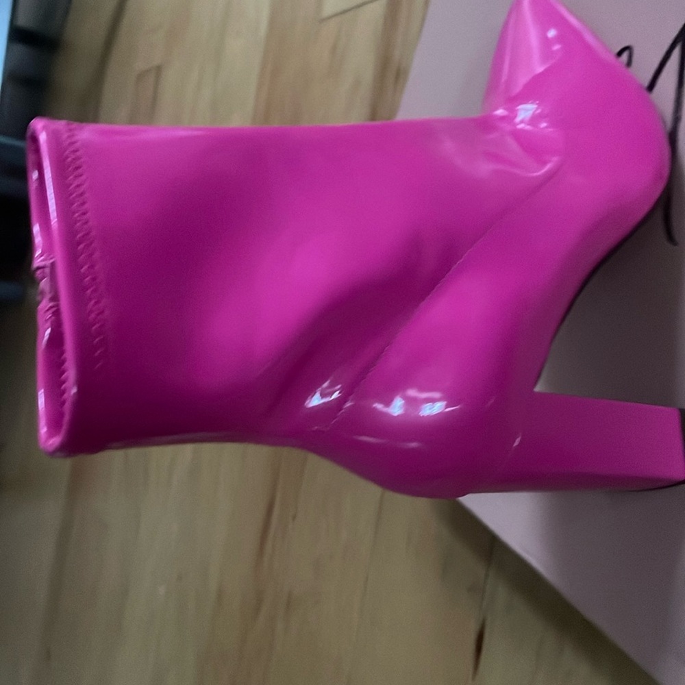 Pink Patent Leather Women's Boots